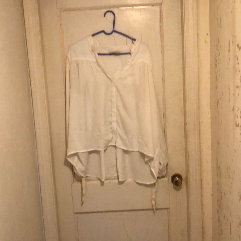 Cream flowy blouse